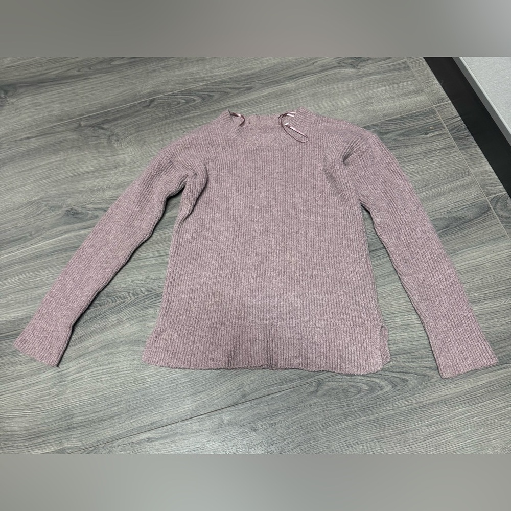 Pink Republic Long Sleeve Ribbed Tee - Mauve